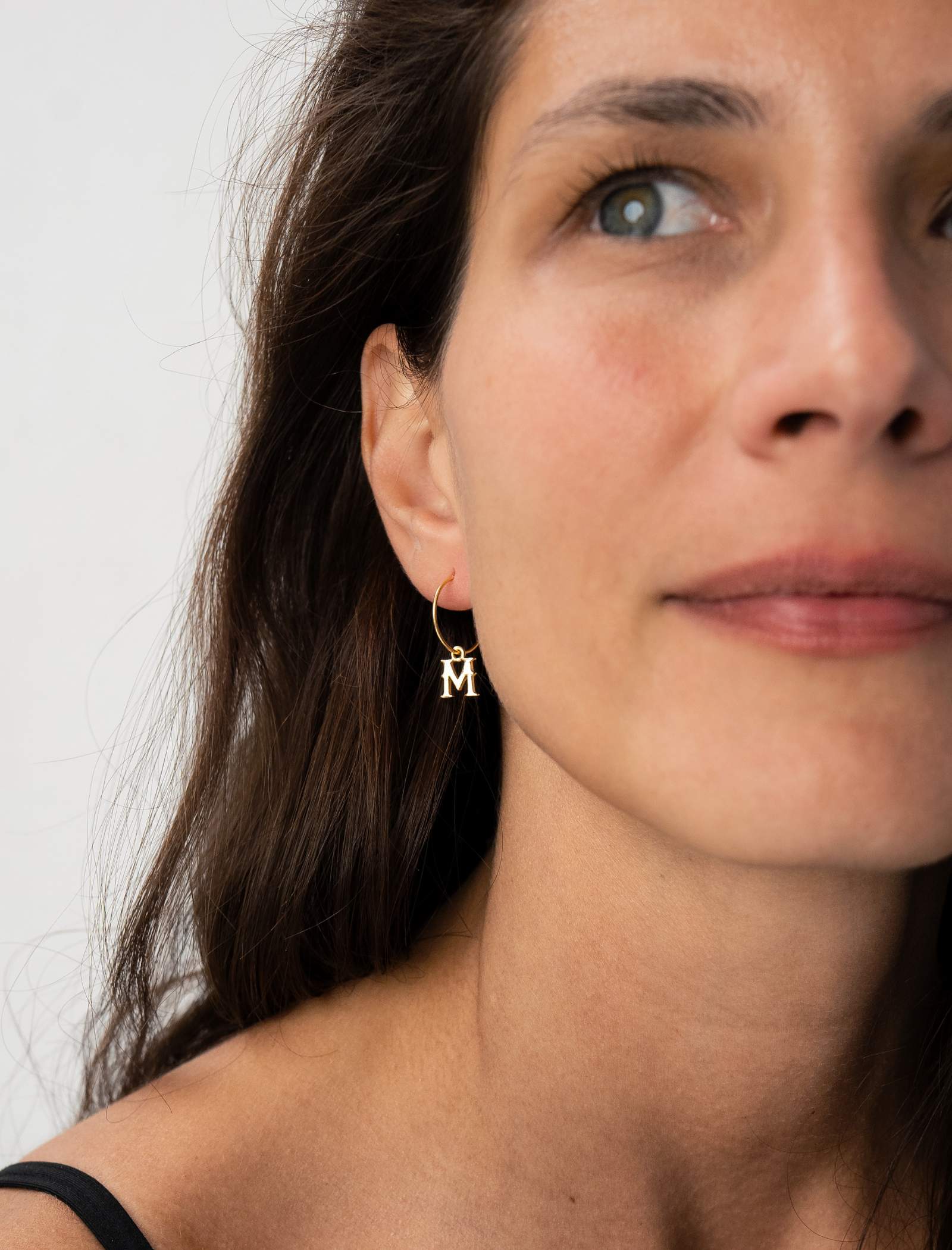 Alphabet Hoops gold-plated