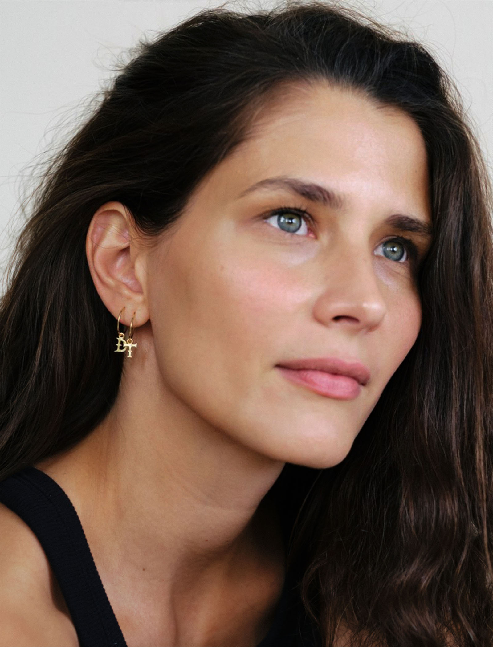 Alphabet Hoops gold-plated