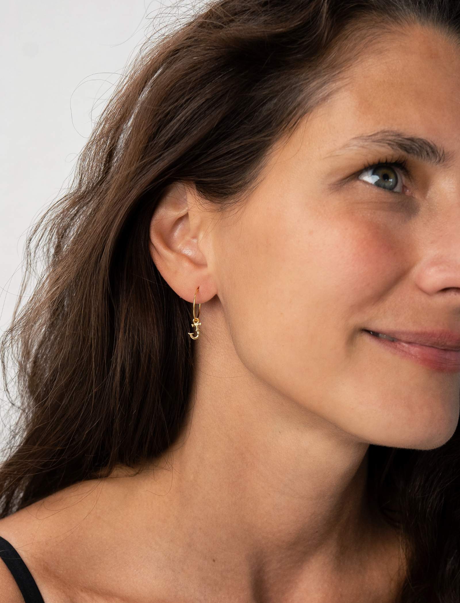 Alphabet Hoops gold-plated