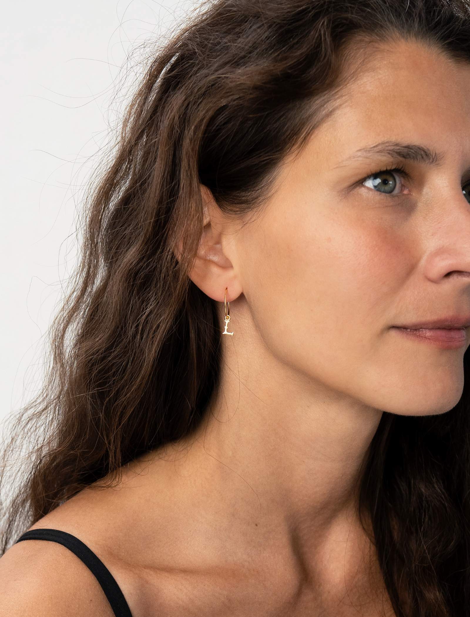 Alphabet Hoops gold-plated