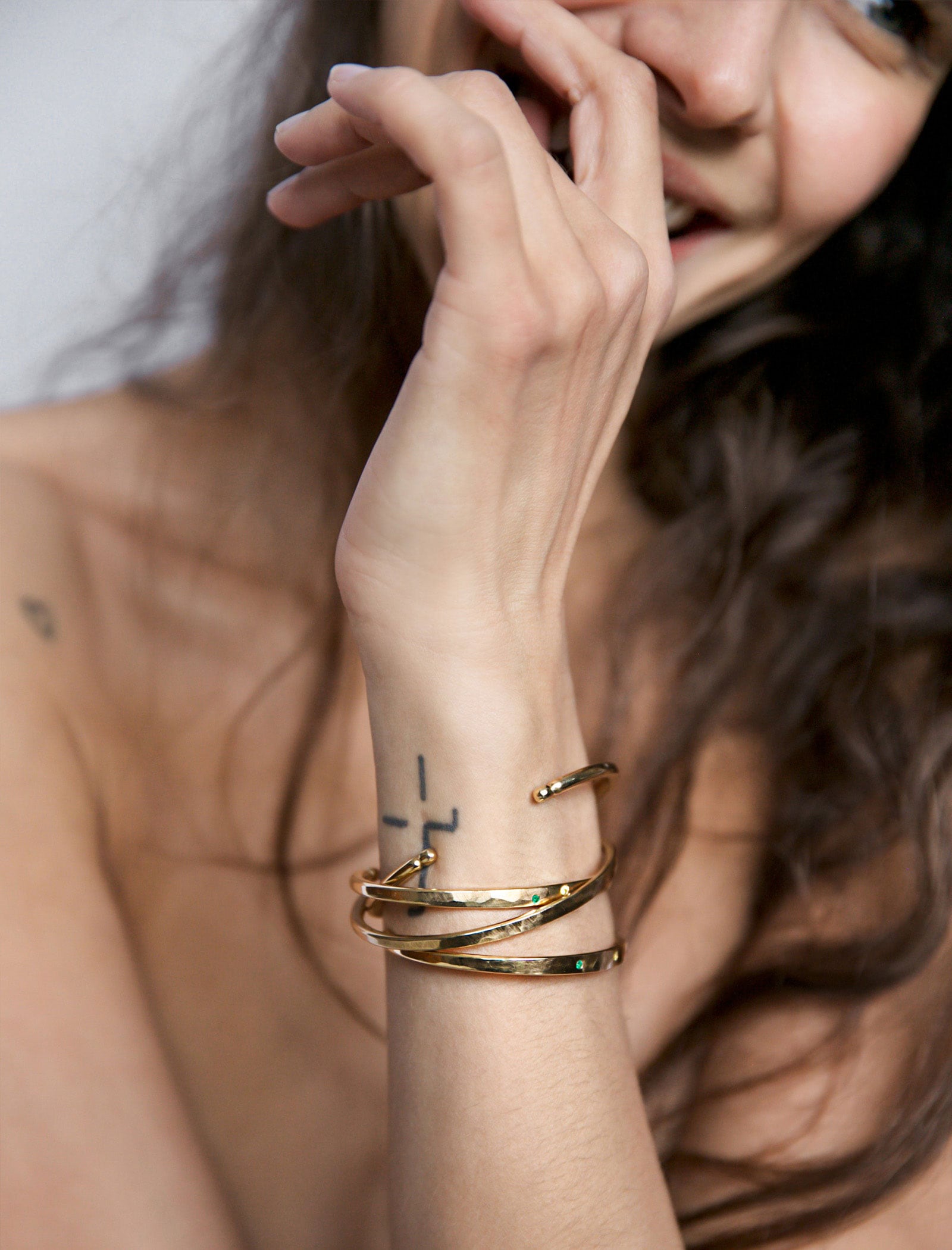 The Kingston Stone Bangle Gold